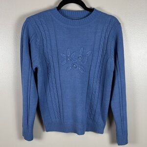 Vintage Haband Blue Cable Knit Sweater